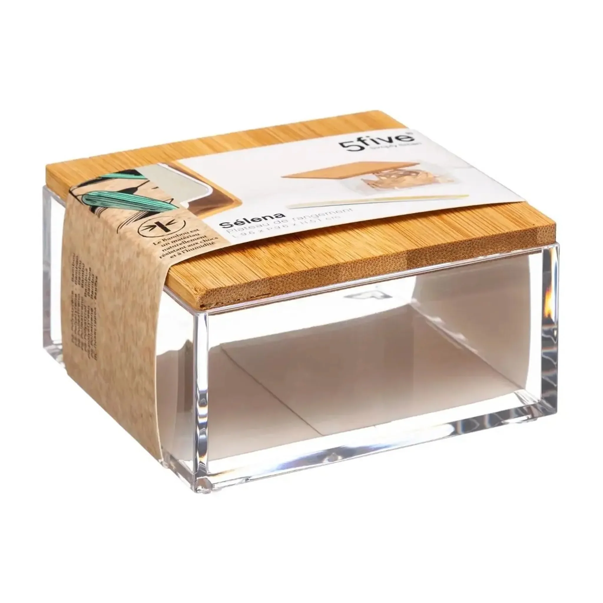 5five Simply Smart Kosmetik-Aufbewahrungsbox Selena Square mit Bambusdeckel